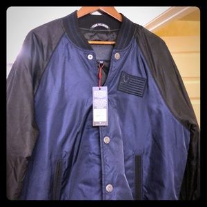 True Religion Mens xl Nylon Jacket (Blue/black)